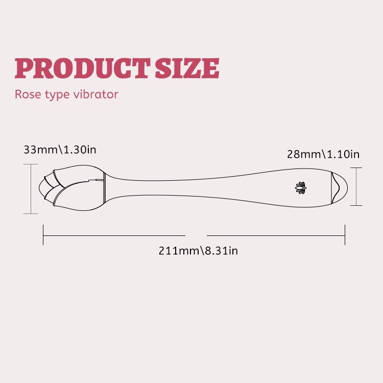 Lostus RoseFlex Dual Vibrator Size