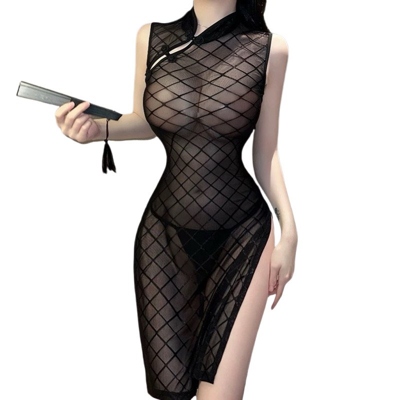 Sexy See-Through Cheongsam Lingerie Set